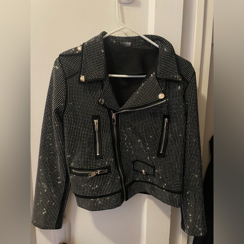 Rhinestone Moto Jacket